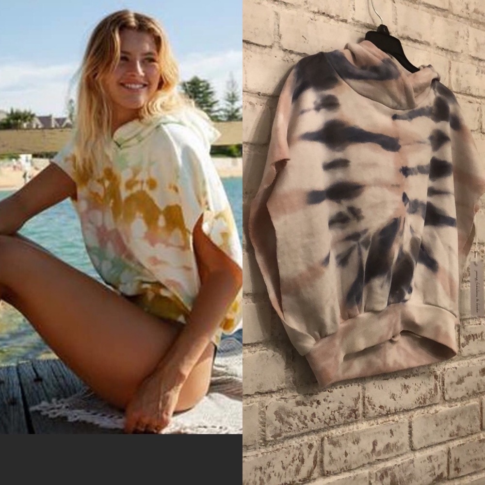 YOUNG FABULOUS & BROKE Carla Cutoff Tie Dye Hoodie